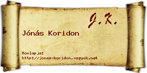 Jónás Koridon névjegykártya